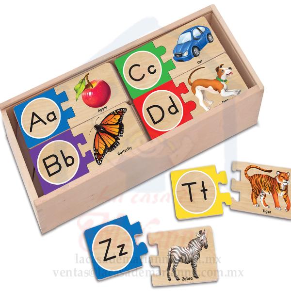 Self-Correcting Alphabet Wooden Puzzles With Storage Box (52 pcs)