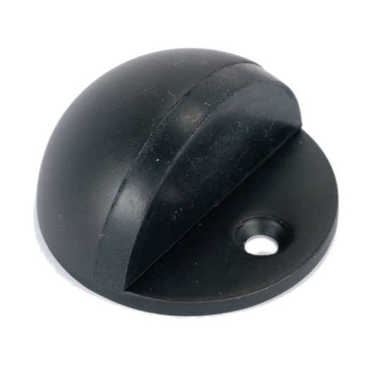 Solid Matt Black Oval Shielded Floor Door Stop