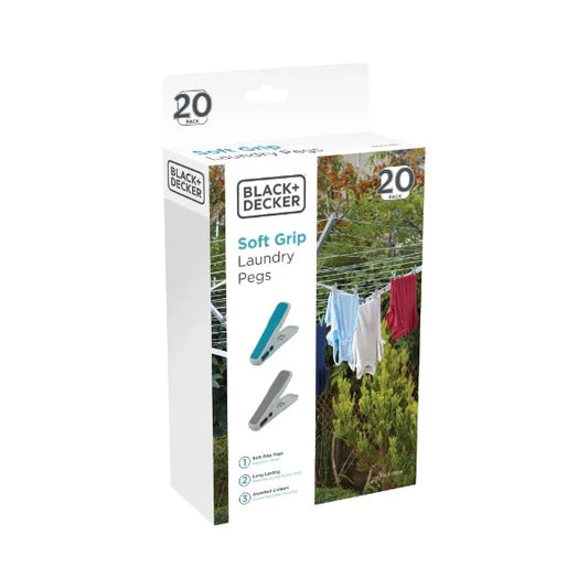 Black + Decker Clothes Pegs x 20 Aqua/ Moon Grey 60999