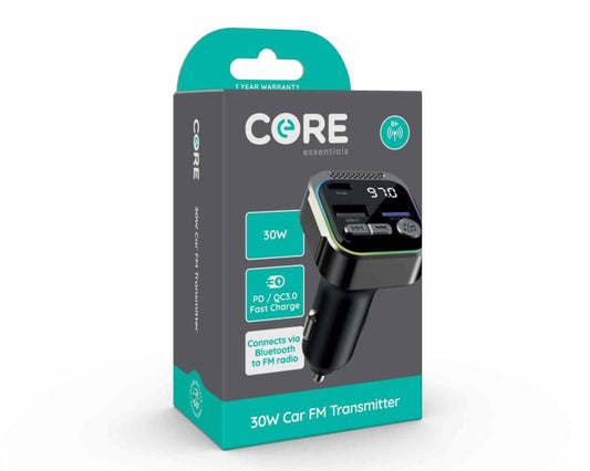 Core Type-C/A 30W FM Car Transmitter