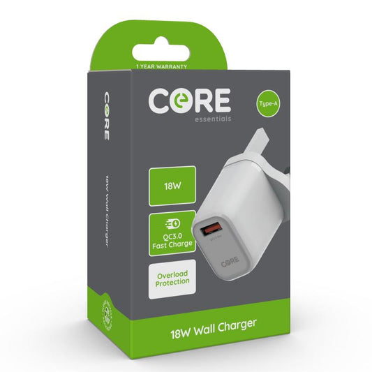 Core Type-A 18W QC3 Wall Charger