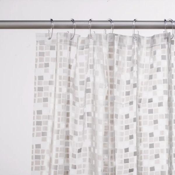 Croydex Vinyl Silver Mosaic Shower Curtain (AE543440)