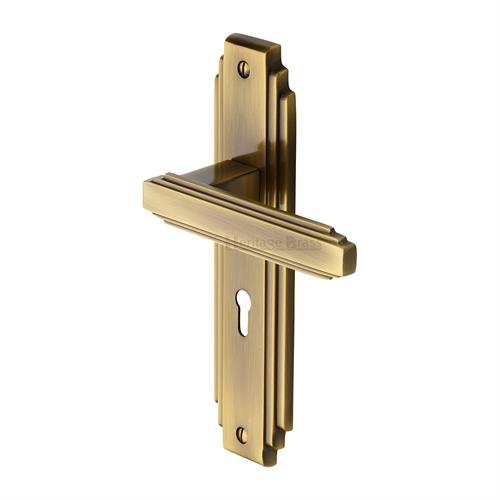 M.Marcus Astoria Door Handle on Plate(Lever Lock)