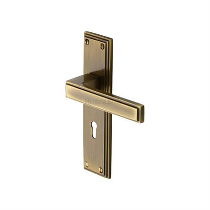 M.Marcus Atlantis Door Handle on Plate(Lever Lock)