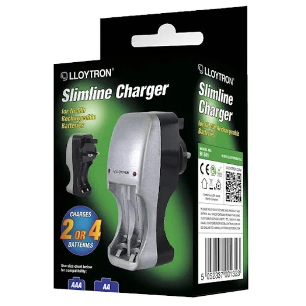 Lloytron Slimline AA/AAA Battery Charger for NiMH Batteries