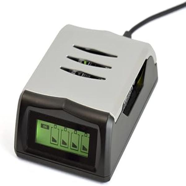 LLOYTRON Smart USB Powered Battery Charger for NiMh AA / AAA Rechargable Batteries with LCD Display