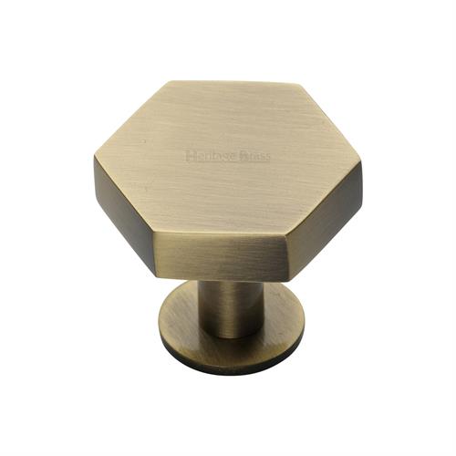 Hexagon Cabinet Knob with Rose