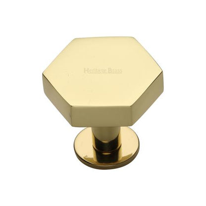 Hexagon Cabinet Knob with Rose