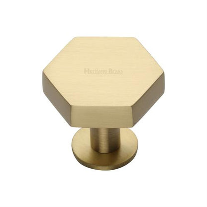 Hexagon Cabinet Knob with Rose