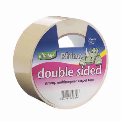 50MM X 25M DOUBLE SIDED CARPET TAPE "RHINO LABEL"