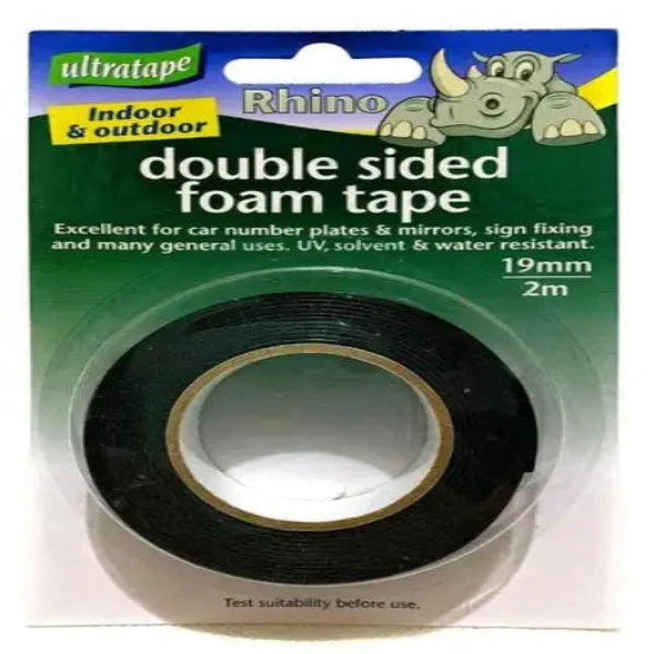 DOUBLE SIDED FOAM TAPE GRN LINER (ULTRA), BLACK, 19mm x 2m