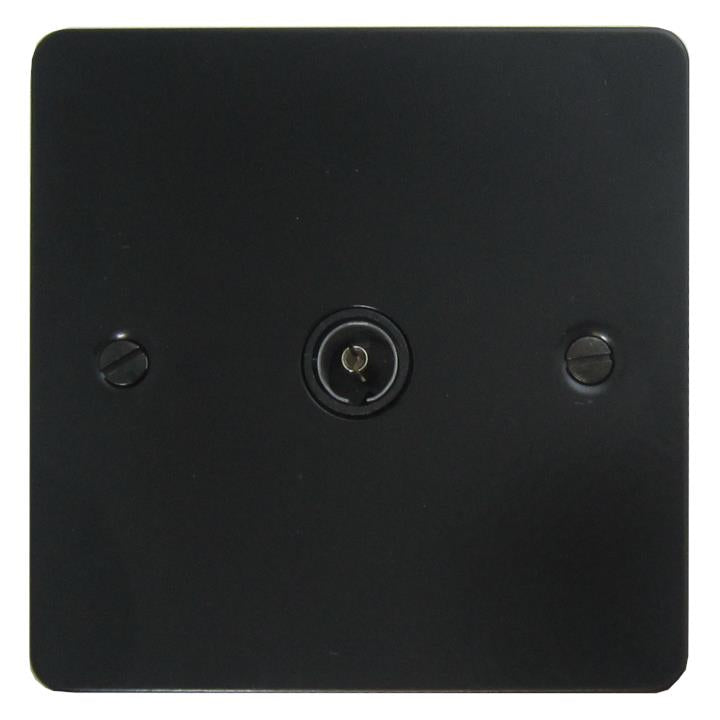 Flat Black TV Socket (1 Gang) - G+H FFB35B