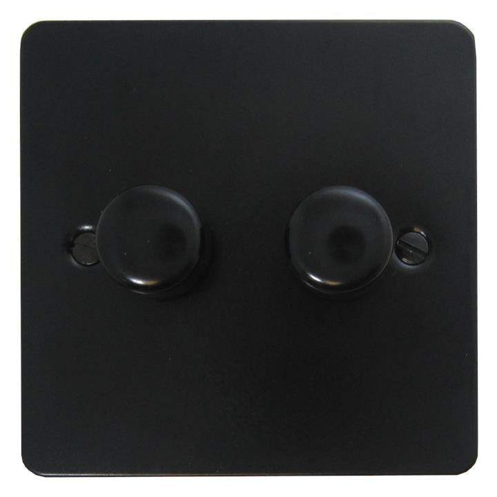 Flat Black LED Dimmer (2 Gang) - G+H FFB522