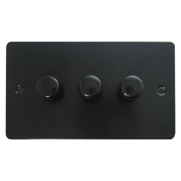 Flat Black LED Dimmer (3 Gang) - G+H FFB523