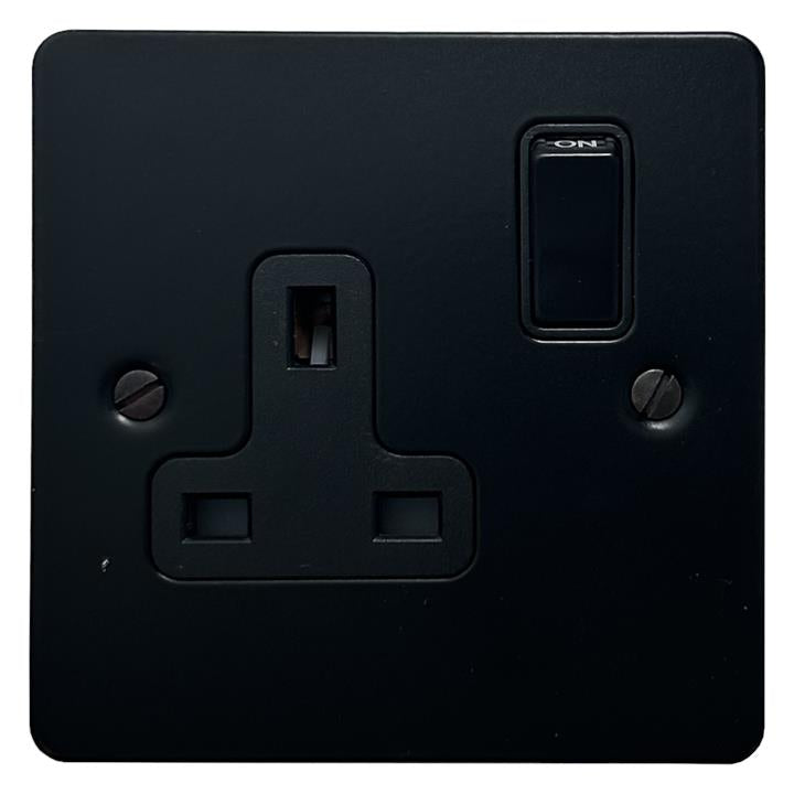 Flat Black Single Socket (Black Switch) - G+H FFB9B