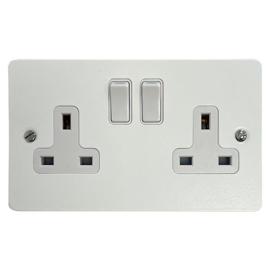 Flat White Socket (Double Socket) - G+H FW10W