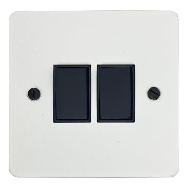 Flat White Light Switch (2 Gang) - G+H FW2W