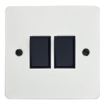 Flat White Light Switch (2 Gang) - G+H FW2W