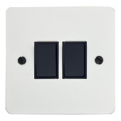 Flat White Light Switch (2 Gang) - G+H FW2W