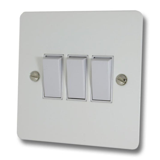 Flat White Light Switch (3 Gang) - G+H FW3W