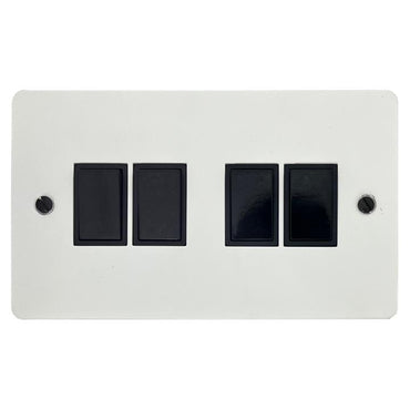 Flat White Light Switch (4 Gang) - G+H FW4W