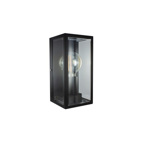 OUTDOOR DECORATIVE WALL LIGHT CONTEMPORARY LANTERN IP44 FOR 1xE27 BLACK INTEGRAL