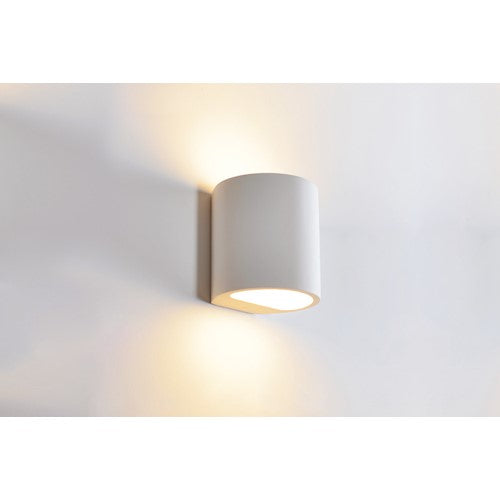 INDOOR DECORATIVE PAINTABLE GYPSUM LARISSA WALL LIGHT IP20 FOR 1 X G9 MAX 40W WHITE INTEGRAL