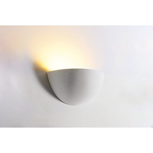 INDOOR DECORATIVE PAINTABLE GYPSUM FLORINA WALL LIGHT IP20 FOR 1 X E14 MAX 40W WHITE INTEGRAL