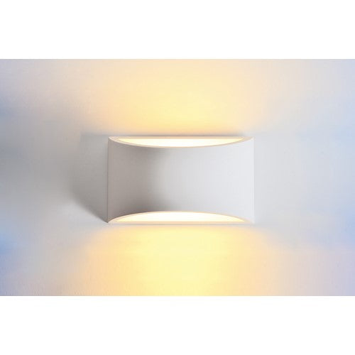 INDOOR DECORATIVE PAINTABLE GYPSUM GALATSI WALL LIGHT IP20 FOR 1 X G9 MAX 40W WHITE INTEGRAL