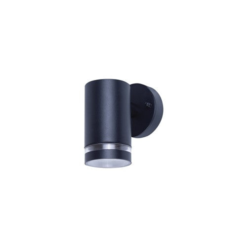 OUTDOOR STAINLESS STEEL DOWN WALL LIGHT IP65 1xGU10 BLACK INTEGRAL