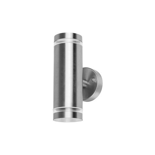 OUTDOOR STAINLESS STEEL UP AND DOWN WALL LIGHT IP65 2xGU10 STEEL INTEGRAL