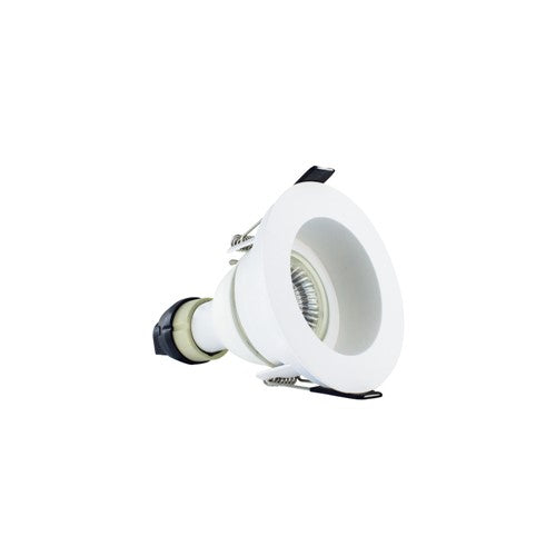 EVOFIRE FIRE RATED DOWNLIGHT 70MM CUTOUT IP65 WHITE RECESSED +GU10 HOLDER INTEGRAL