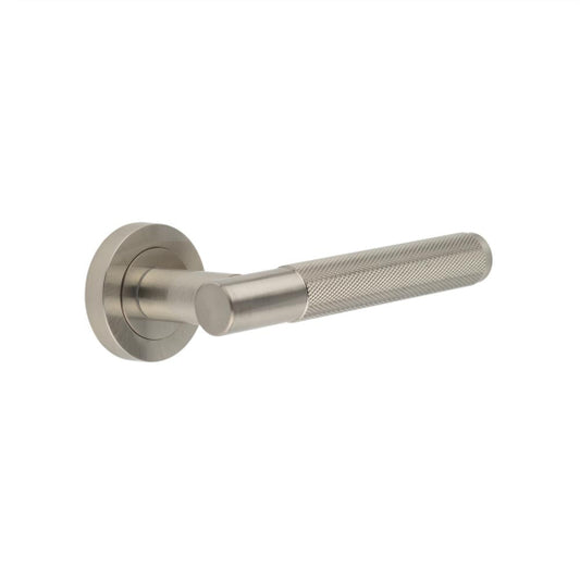 Jedo Bari Knurled Door Handles Satin Nickel