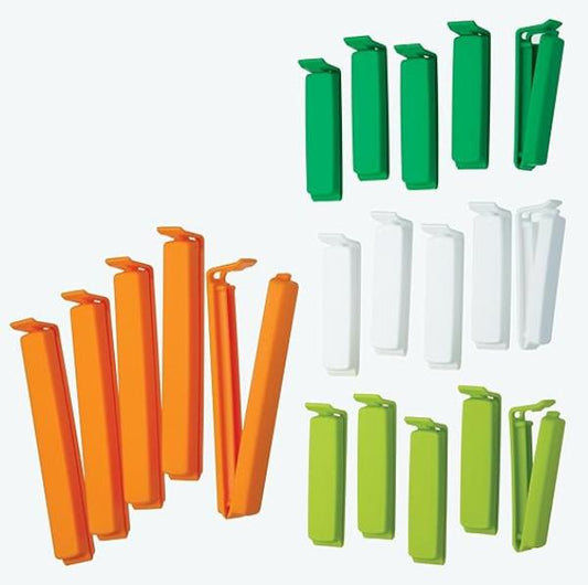 KitchenCraft Food Bag Clips for Food Storage, Plastic, Assorted Sizes, 14 cm (5.5") and 24 cm (9.5"), Set of 20