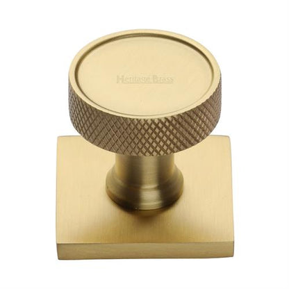 Florence Knurled Cabinet Knob with Square Backplate