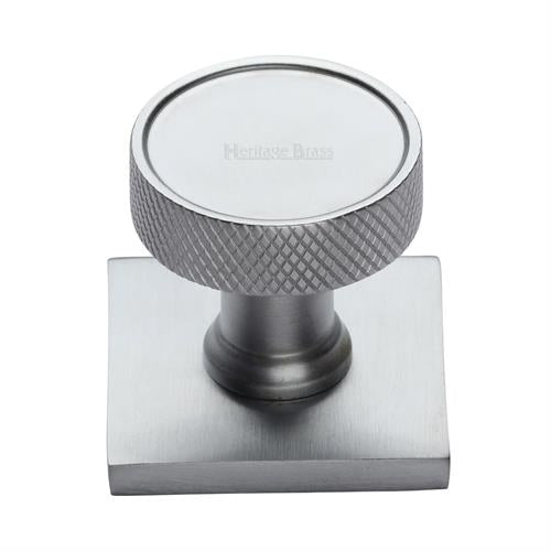 Florence Knurled Cabinet Knob with Square Backplate