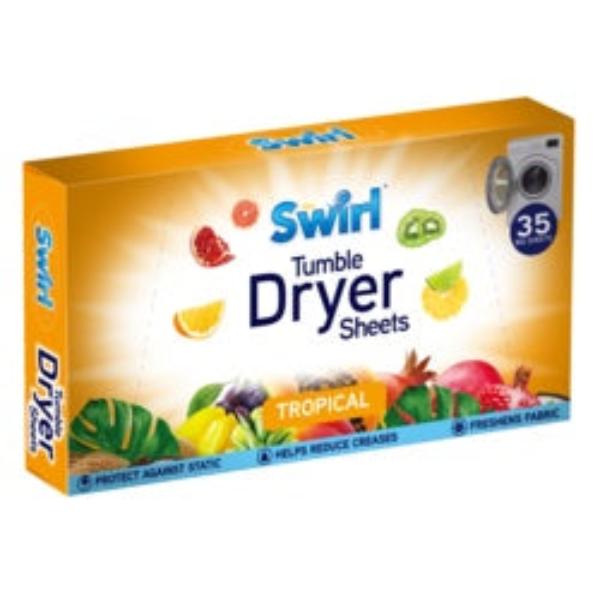 Swirl Tumble Dryer Sheets Tropical / 35 Pack