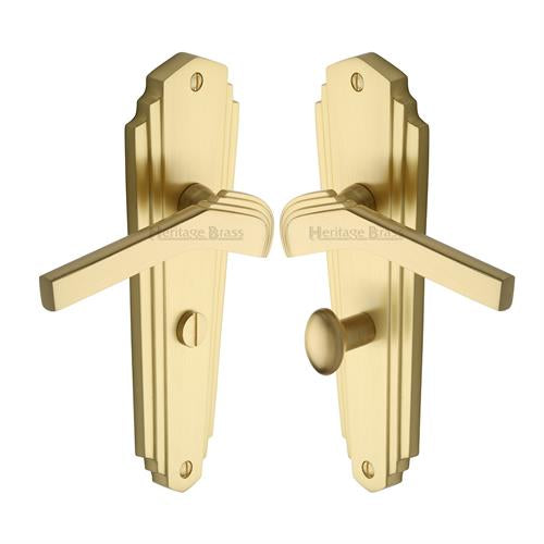 Waldorf Door Handle on Plate (Bathroom Set)