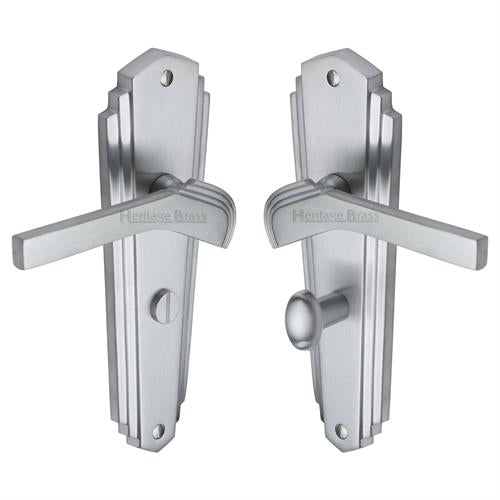 Waldorf Door Handle on Plate (Bathroom Set)