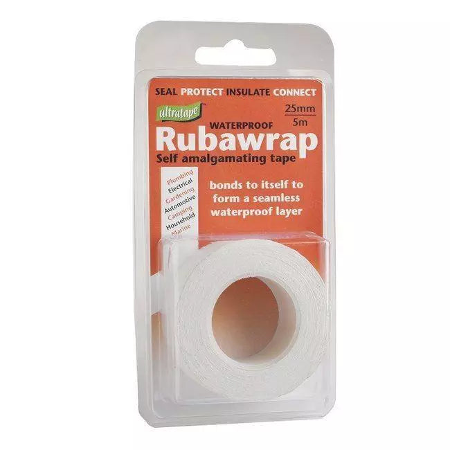 RUBAWRAP 25mm X 5m SELF AMALGAMATING TAPE, WHITE